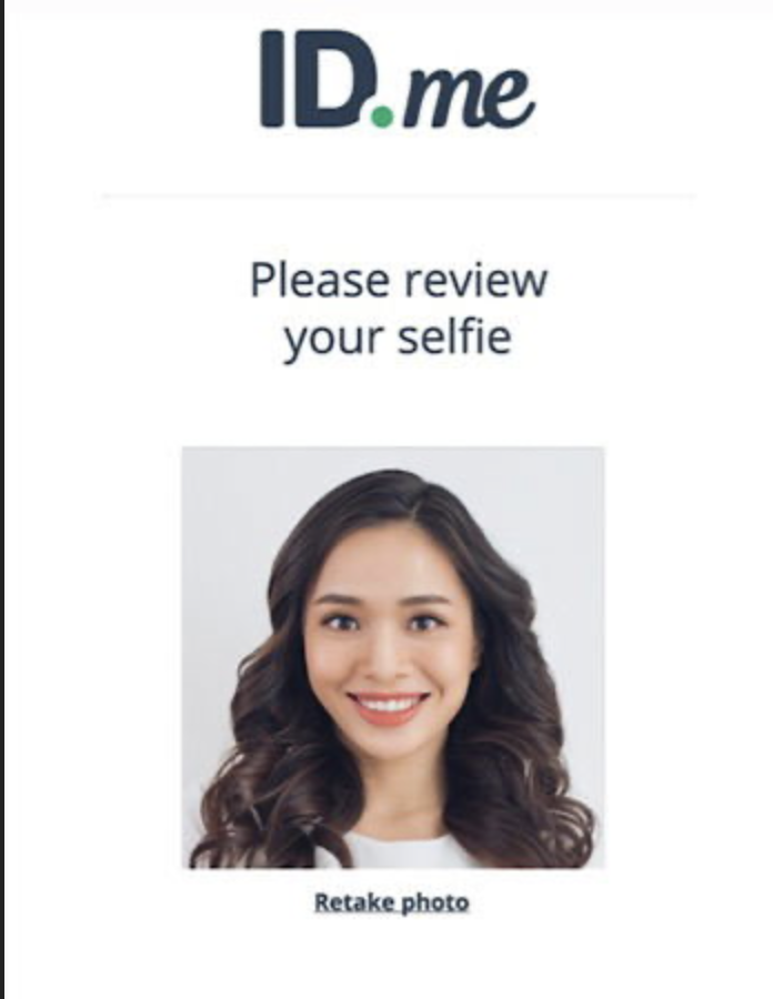 Página de verificación facial de ID.me